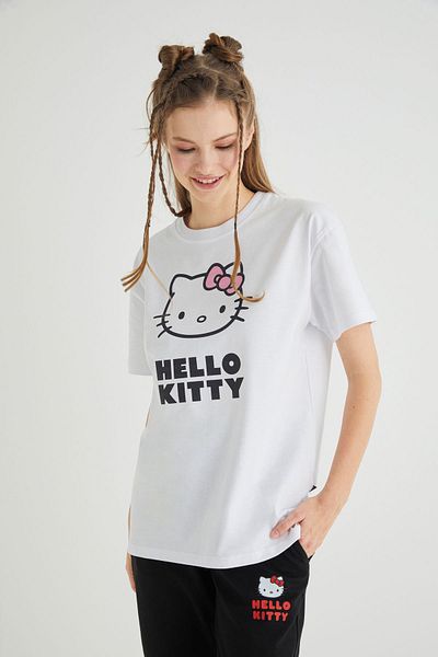 Hello Kitty Αδειτοπρίμανο Basic Λευκό T-shirt Βαμβακερό