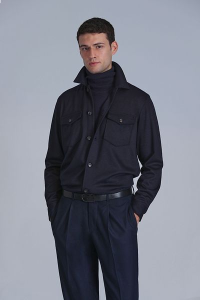 Lufian Cameron Men - Slim Fit тъмносиня базова риза