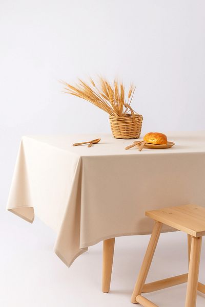 Mirilliahome Față de masă din in natural – Față de masă modernă de culoare bej