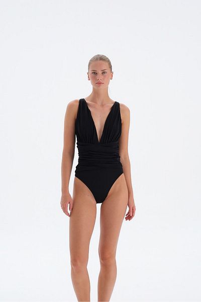 Eros 3012mm Black Deep V Swimsuit