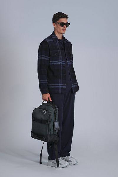 Lufian Мъжка риза Slim Fit в тъмносиньо - Barder Basic