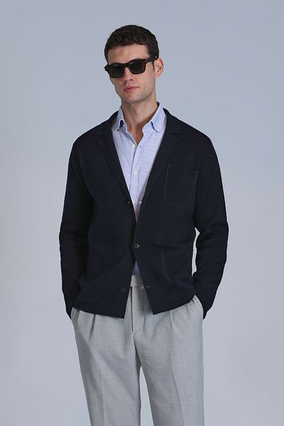 Lufian Leader Men's Navy Blue Cardigan