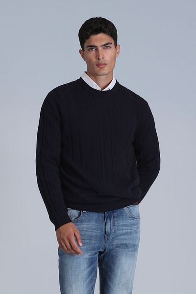 Lufian Men's Navy Blue Lucky Sweater