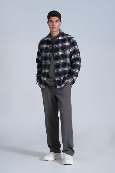 Lufian Мъжка риза Fera Basic Slim Fit, тъмносиня
