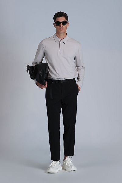 Lufian Evan Men's T-Shirt - Long Sleeve and Stone Detail