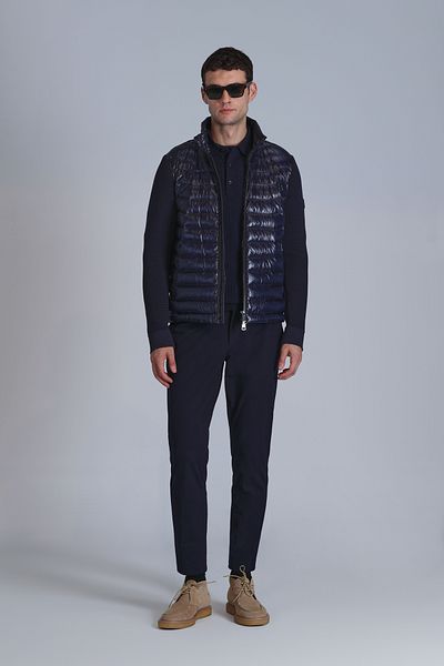 Lufian Ανδρικό παλτό Glenn Goose Feather Navy Blue