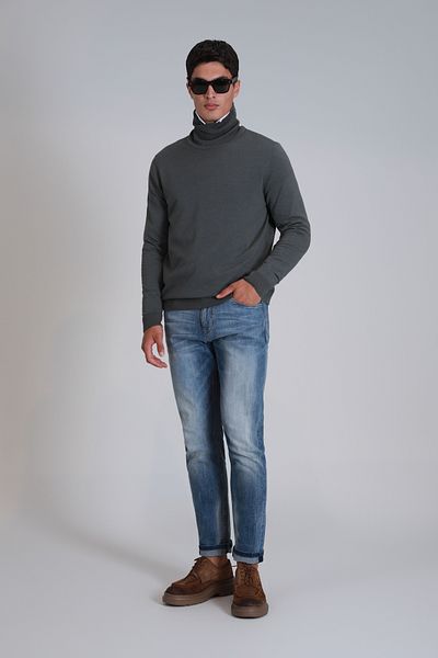Lufian Pantaloni slim pentru bărbați, albaștri Axel Smart Jean