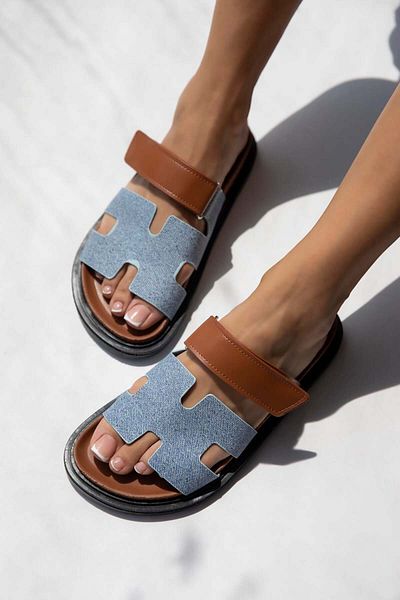 Shoebuo Papuci de damă cu bandă velcro