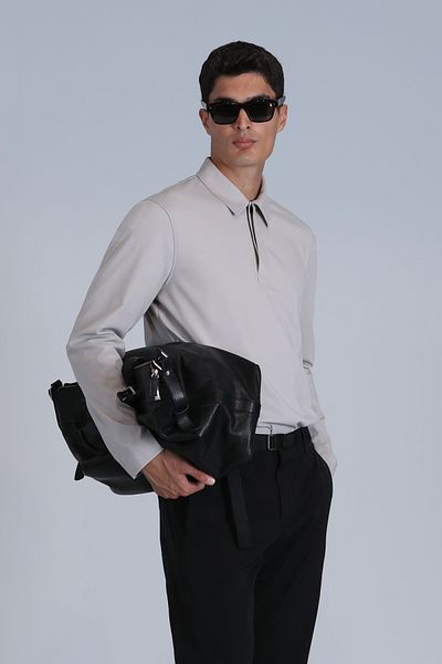 Lufian Evan Men's T-Shirt - Long Sleeve and Stone Detail