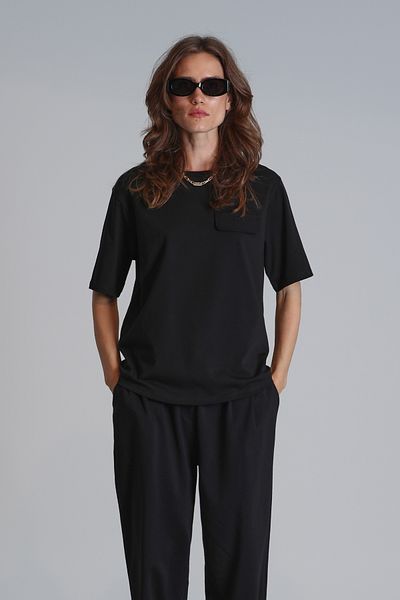 Lufian Tricou pentru femei Veronica Black Regular Fit