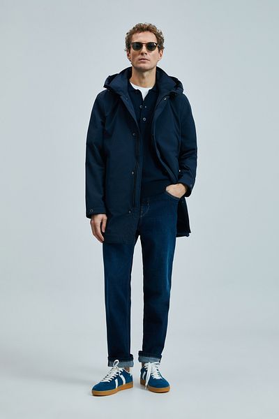 Lufian Ανδρικό παλτό Peter Navy Blue