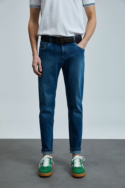 Lufian Anatol Smart Jean Men's Trousers Slim Fit Blue