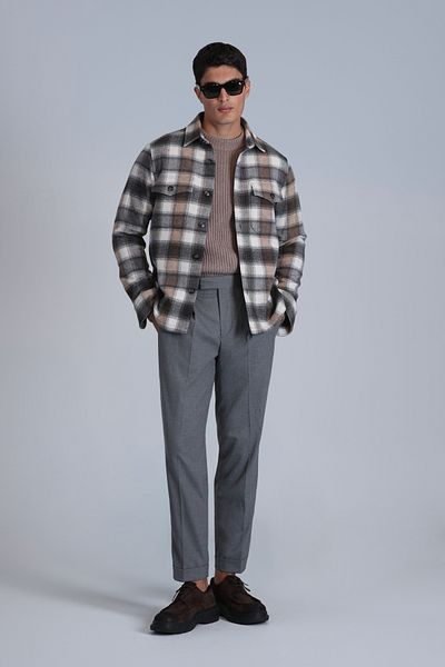 Lufian Мъжка риза Slim Fit Fresher - цвят пясък, базов модел