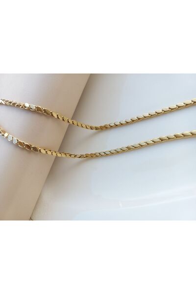 Tişt Accessory Kadın Gold Halep Model Arpa Zincirli Çelik Kolye