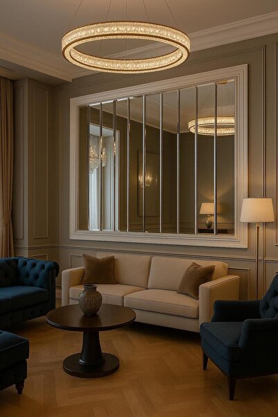 aynagaleri Beyaz Çıta Model Ayna 160cm x 100cm