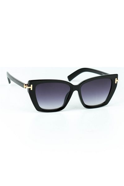Di Caprio Gradient Black Square Modern Cat Eye Women's Sunglasses Dc4126Black