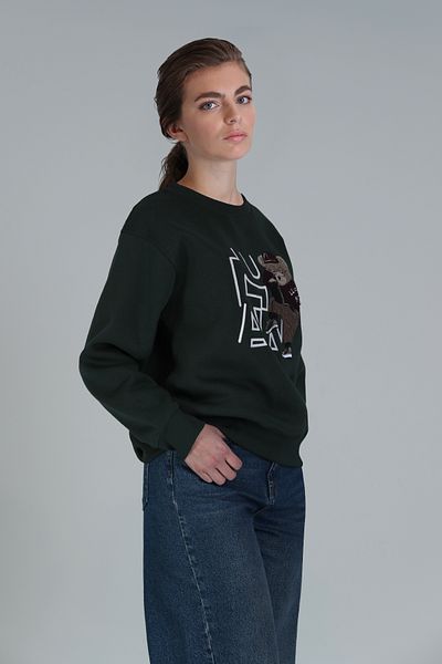 Lufian Γυναικείο πλεκτό φούτερ Grass Green Pıtcher