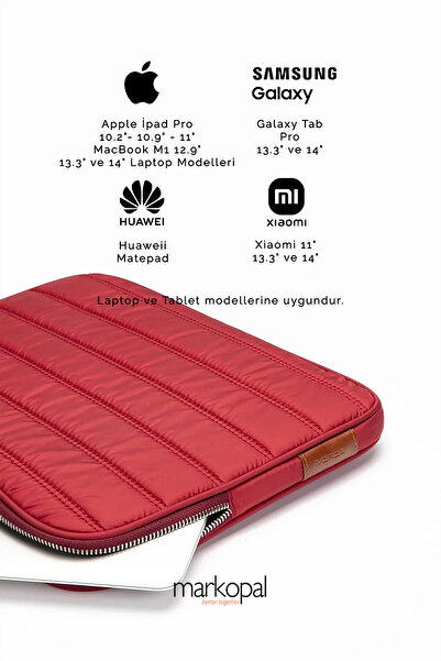 MORCA Macbook Case Notebook Bag Tablet Laptop Case 13"-13.3" Striped Waterproof Fabric Claret Red