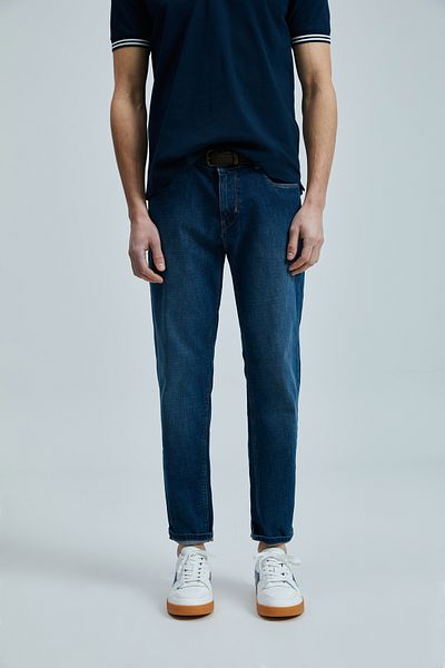 Lufian Pantaloni pentru bărbați - Enrico Smart Jean -Regular Fit- Albastru