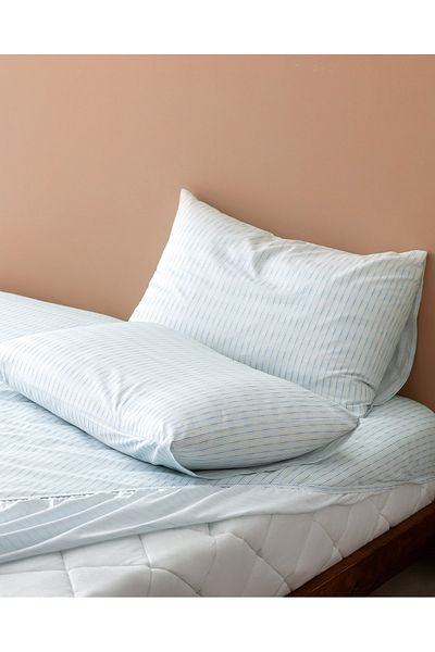 Madame Coco Carlo Spannbettlaken-Set, 100 % Baumwolle, bedruckt, Ranforce, für Doppelbett, Minzgrün