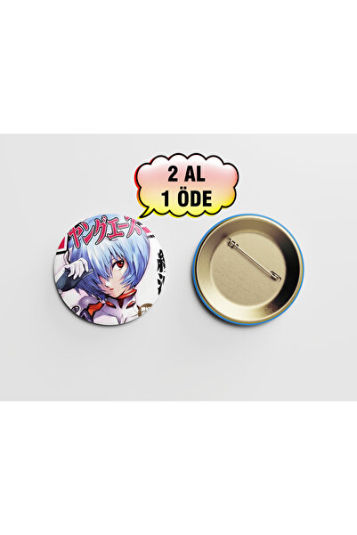 Akumastik Neon Genesis Evangelion Rei Ayanami 1 adet 44mm buton rozet - anime...