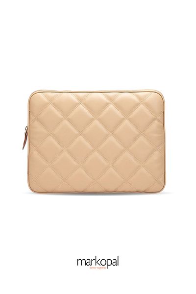 MORCA - Unisex Ipad Air Ipad Pro & Matepad & Galaxy Tablet Case 11" Leather Quilted - mink