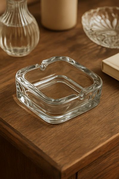 Tanemce Cloud Square Glass Crystal Luxury Ashtray - Square Ash Tray - Square Ash Tray