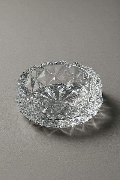 Tanemce Görkem Round Glass Crystal Luxury Ashtray - Round Ash Tray - Round Ash Tray