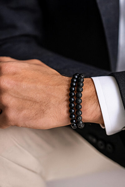 Padore Accessory للجنسين - قطعتان من سوار الحجر الطبيعي الأنيق للغاية من الحم...