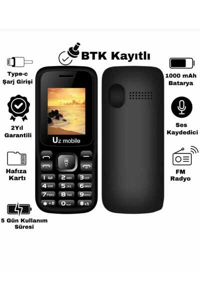 UZ Mobile - Tuşlu Cep Asker Telefonu (TÜRKİYE GARANTİLİ)