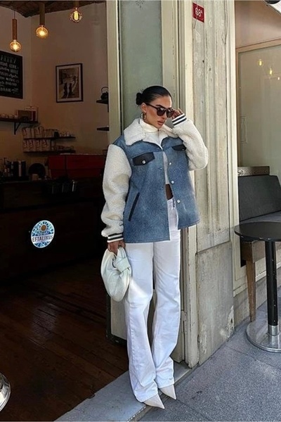 WeShaya Bőr bélésű, farmer hatású kabát 6116