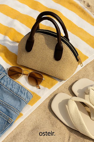 osteir Women's Straw Textured Mini Size Hand and Shoulder Bag