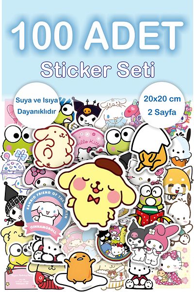 Grafikup 100 Cute Sticker Set - Pen Laptop Notebook Water Bottle Label