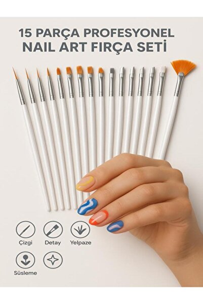 Acarlar Ticaret Resim Art, Sanat, Makyaj, Tezhip için Akrilik Boya, Guaj Boyama Fırça Seti (15 Adet )
