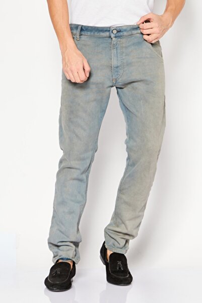 Diesel بنطلون جينز رجالي رياضي مغسول ومرن بقصّة عادية، أزرق