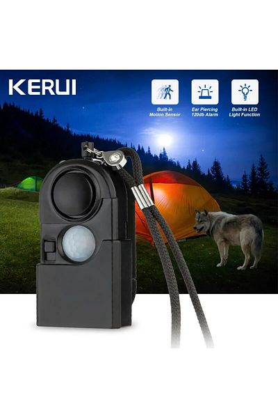 Kerui Travel Alarm Portable Mini Motion Detector Alarm 120db Siren Sos Led Light Security Alarm For