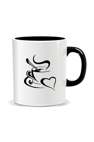 OEM Personalized coffee mug, coffee cup with heart - black interior