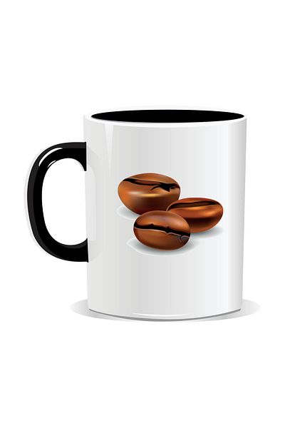 OEM Personalized coffee mug, coffee beans - Black interior