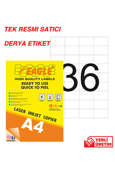 Derya Eagle Ac4045 52,5x33mm Laser/lazer A4 Etichetă autoadezivă