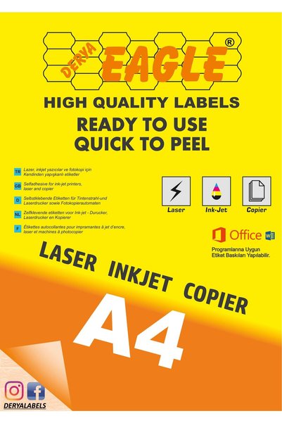 Derya Eagle Ac4067 210x143mm Laser/laser A4 Self Adhesive Label