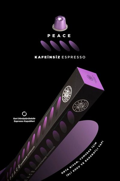 Kahve Dünyası Caffeine-Free Capsule Coffee 10 Pack Box |   Light and Balanced Taste for Night Drinking