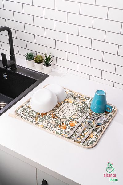 nisanca home Covoraș de uscare pentru vase din microfibră Uscător de blat pentru prosoape Husă de uscare Suport pentru vase super absorbant