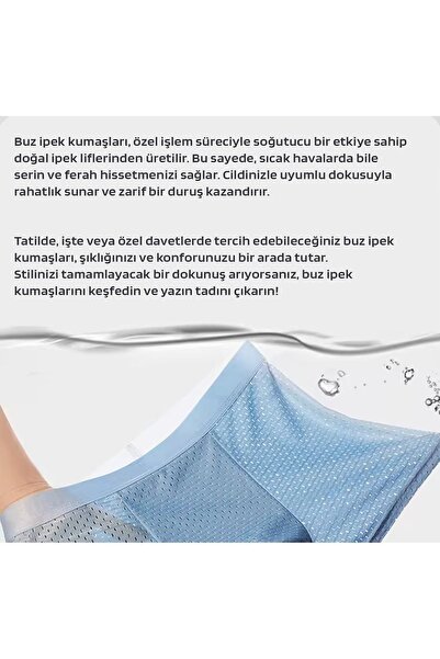 Ece's Design طقم بوكسر رجالي من Ece's مكون من 3 قطع من الحرير الجليدي قابل لل...