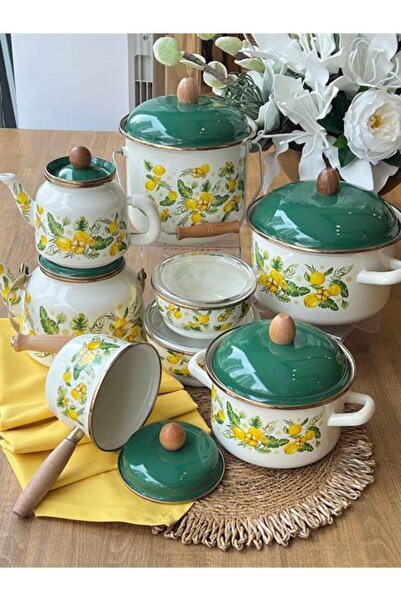 ROSSEV Maya Emaye Mutfak Seti 7 Parça