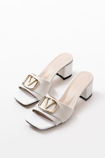 marinarosse Bonita White Women's Heeled Slippers