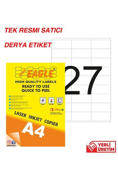 Derya Eagle ملصق Ac4040 70x32mm ليزر/ليزر A4 ذاتي اللصق