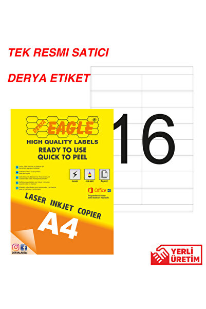 Derya Eagle Ac4083 105x35mm Laser/lazer A4 Etichetă autoadezivă