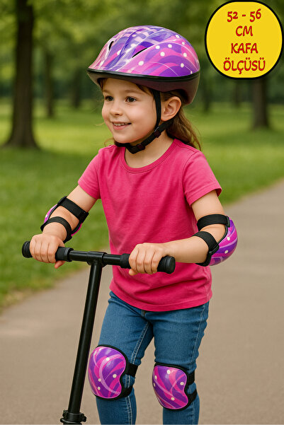 TOYFEST Bisiklet Kaykay Paten Scooter Için Koruyucu Kask Dizlik Dirseklik Set...