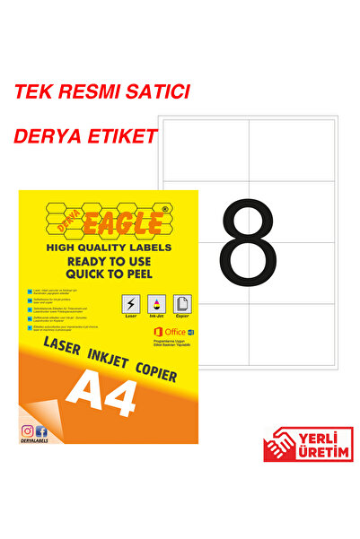 Derya Eagle Ac4044 100x72mm Laser/lazer A4 Etichetă autoadezivă