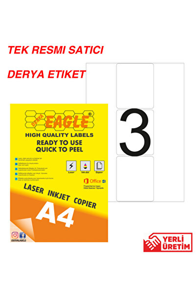 Derya Eagle Ac4066 80x97mm Laser/laser A4 samolepljiva etiketa